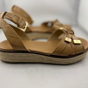 Michael Kors Brown Sandals with Gold Details